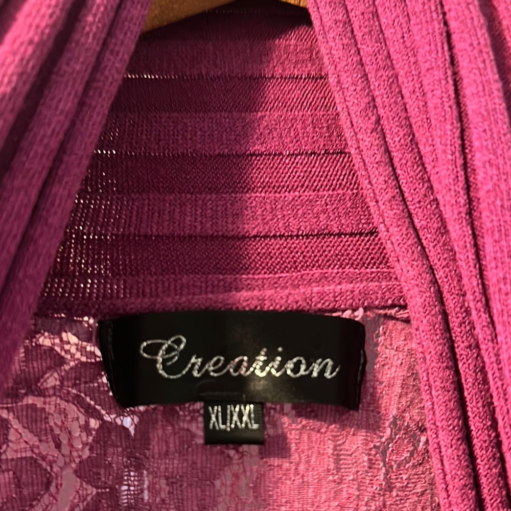 Elegant Purple Cardigan with Shawl Collar - Picture 2 of 7
